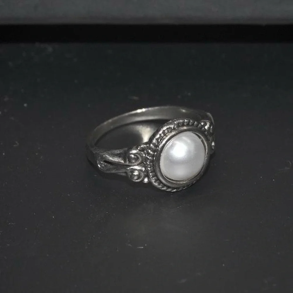 Faux Round Pearl Ring